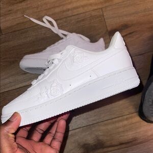 Nike Women's White Floral Sneakers AF1